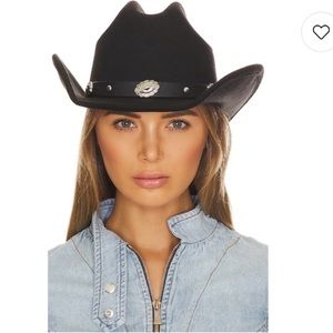 Black cowboy hat with silver details